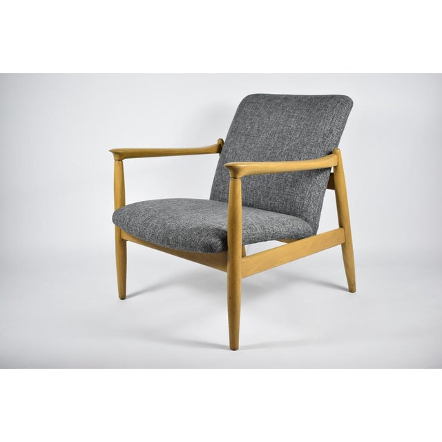 Vintage Grey Fabric Armchair by E. Homma, 1960s For Sale - Image 4 of 15