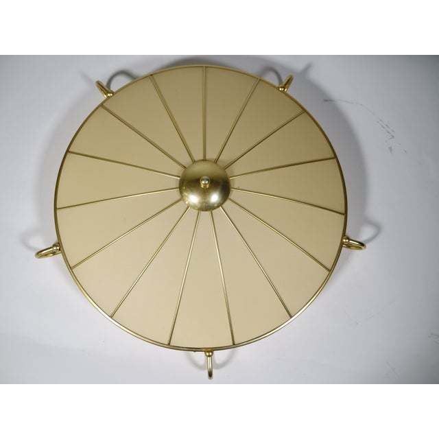 Metal Art Deco Ceiling Lamp in Metal and Fabric from Erco, 1950s For Sale - Image 7 of 9