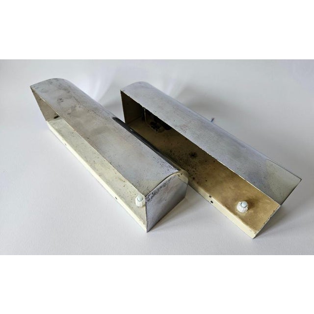 Vintage Bauhaus Wall Lamps in Chrome from Napako, 1939, Set of 2 For Sale - Image 9 of 16
