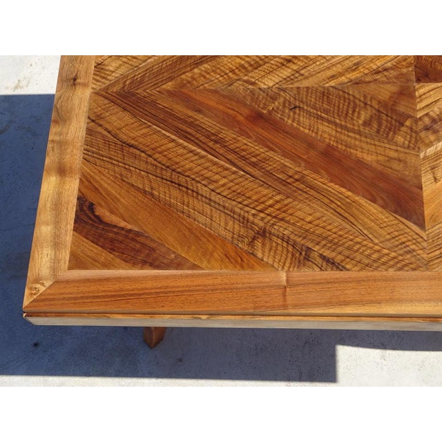 Brown Walnut Extendable Dining Table, 1950s For Sale - Image 8 of 18