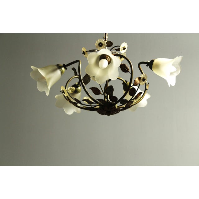 Vintage Floral Pendant Light from w.müller-münchen 1980s For Sale - Image 6 of 10