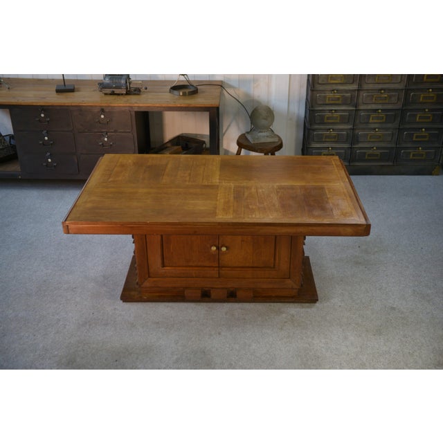 Oak Table by Charles Dudouyt, 1950s For Sale - Image 6 of 11