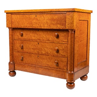 American Neoclassic Bird's Eye Maple Four Drawer Chest, 1820 For Sale