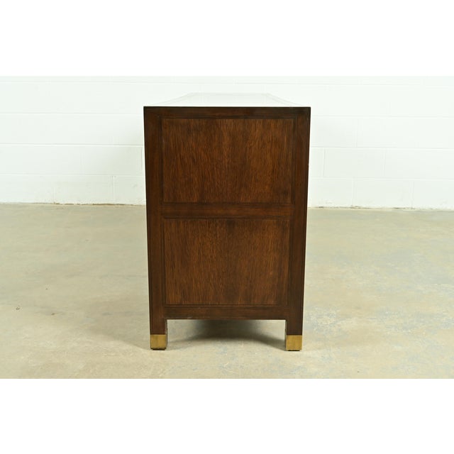 Michael Taylor for Baker Furniture Hollywood Regency Chinoiserie Walnut Sideboard Credenza, Circa 1950s For Sale - Image 9 of 11