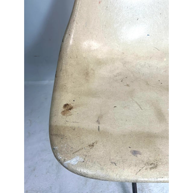 Metal Vintage Eames Style Fiberglass Side Chair For Sale - Image 7 of 9