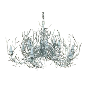 Vintage Coastal Metal Coral Branch Plaster White Chandelier