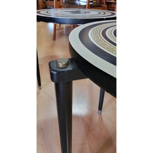 Pair Greek Motif End Tables in the Manner of Piero Fornasetti For Sale In San Francisco - Image 6 of 8