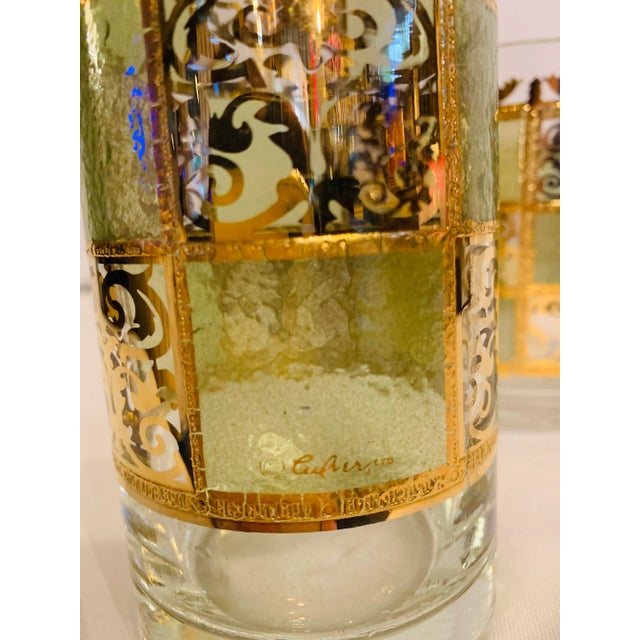 Culver Ltd. ~ Pristine Signed Green & Gold “Prado” Martini Pitcher & Ice Bucket Set ~ This set of classic mid-century...