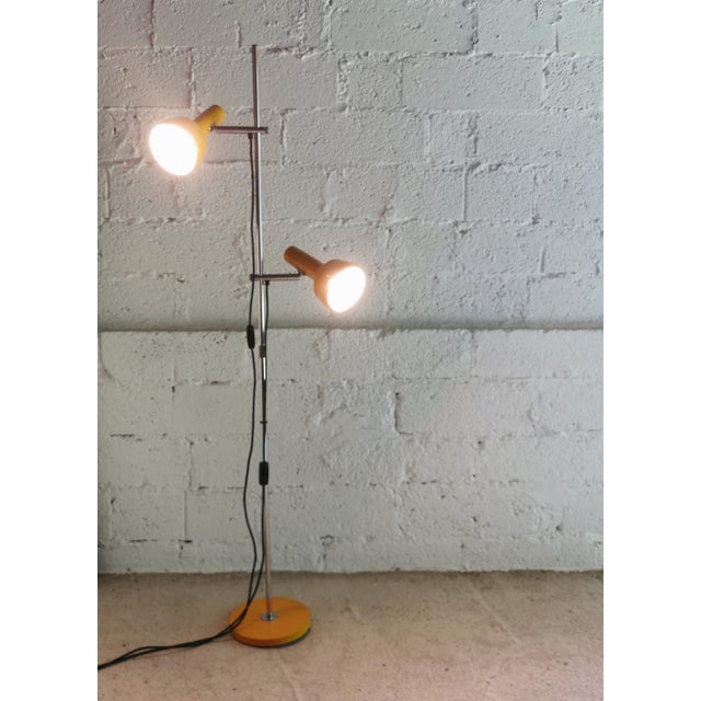 Silver Mid-Century German Floor Lamp in Yellow and Chrome, 1970s For Sale - Image 8 of 9
