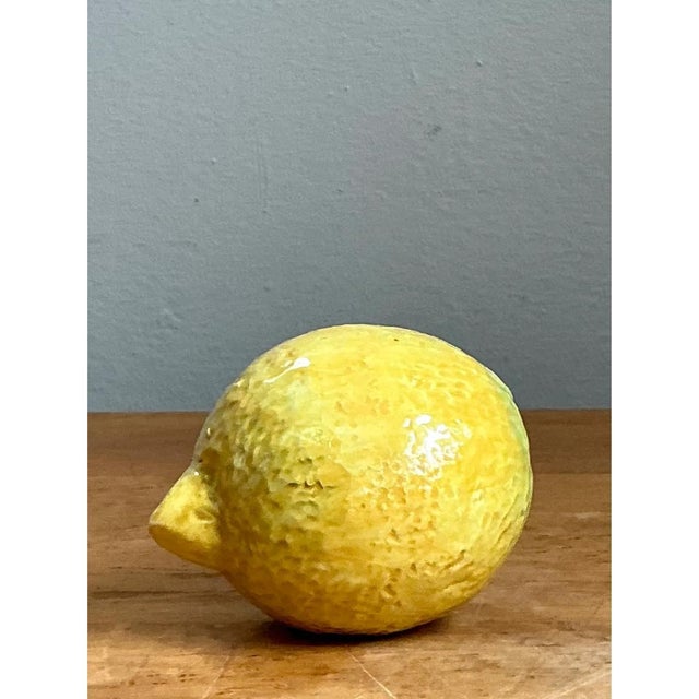 Vintage Italian Yellow Ceramic Lemon For Sale - Image 10 of 12