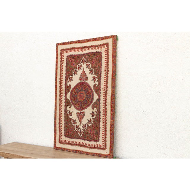 Asian Antique Royal Boteh Vintage Mounted Paisley Textile For Sale - Image 3 of 7