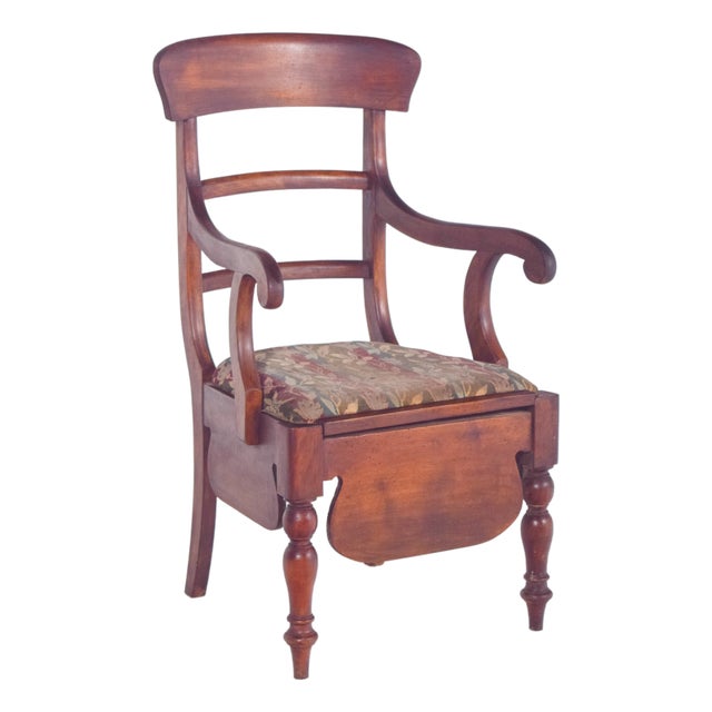 Chair with Striped Upholstery, 19th Century For Sale