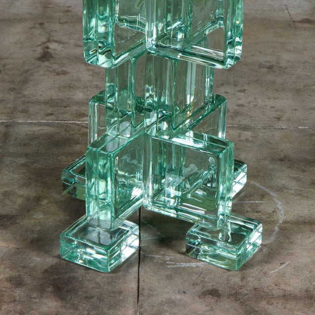 Mid-Century Modern Postmodern Glass Bistro Table For Sale - Image 3 of 17