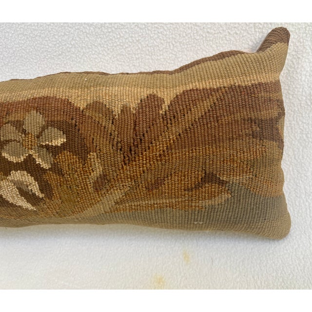 Long Narrow Pillow in 19th-Century Floral Tapestry For Sale In Los Angeles - Image 6 of 7