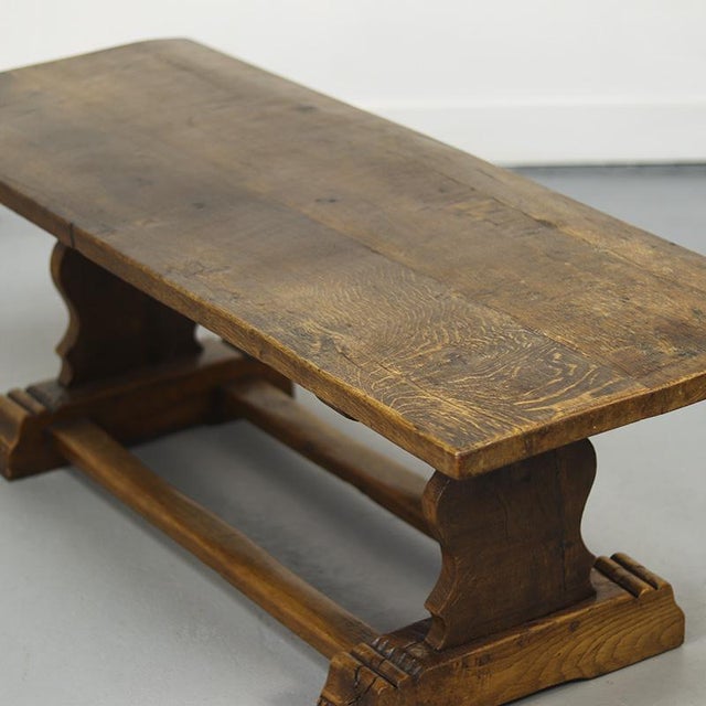 Rustic Farmhouse Refectory Coffee Table in Solid Oak For Sale - Image 9 of 12
