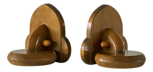 Art Deco Bookends in Wood, 1950s, Set of 2