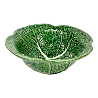 1980s Vintage Majolica Hollywood Regency Arts & Crafts Cabbage Serving Bowl. For Sale