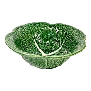 1980s Vintage Majolica Hollywood Regency Arts & Crafts Cabbage Serving Bowl