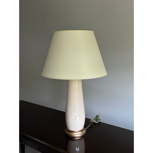 Italian Late 20th Century Pair of Decorator Italian Crackle Glaze Ceramic Lamps For Sale - Image 3 of 7