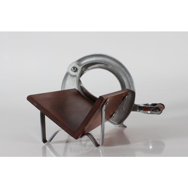 Mid-Century Modern Long Danish Model 294 Bread Slicer in Chromium and Mahogany from Raadvad, 1950s For Sale - Image 3 of 12