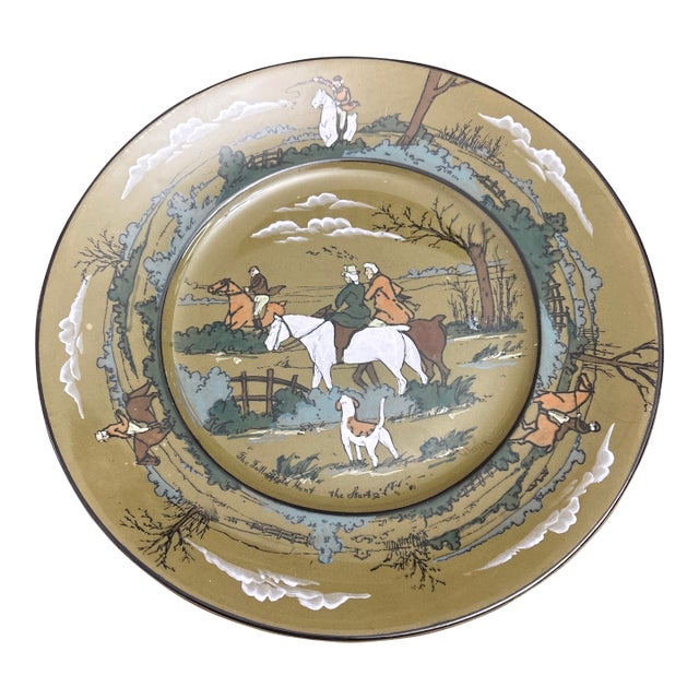 Buffalo Pottery Plate "The Start" 9 1/2" Circa 1908 Signed W. Foster For Sale