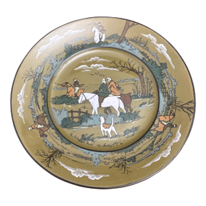 Buffalo Pottery Plate "The Start" 9 1/2" Circa 1908 Signed W. Foster
