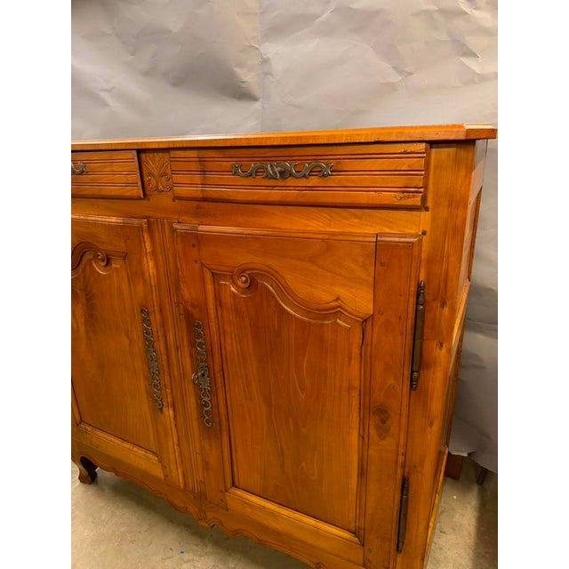 18th Century French Country Louis XV Cherry Haut Buffet Cabinet, Circa 1790 For Sale - Image 4 of 18
