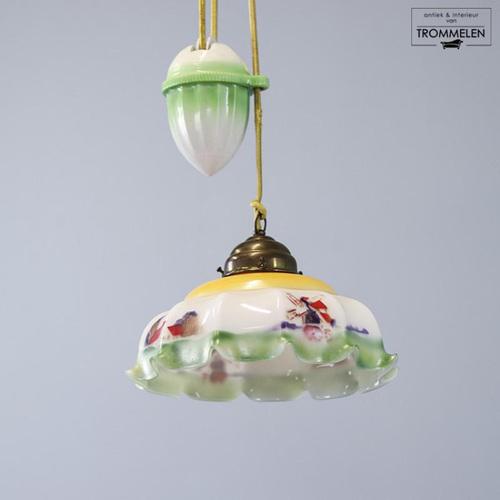 Glass Antique Pendant Lamp, 1920s For Sale - Image 7 of 7