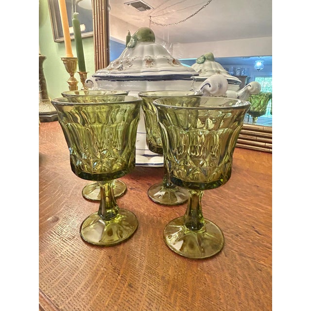 Perfect for a small holiday gathering, this set of 4 pressed glass water goblets are by Noritake. They are from the...