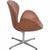 Arne Jacobsen Swan chair upholstered in walnut semi anilin leather, and with an aluminium base with height adjustment. The...