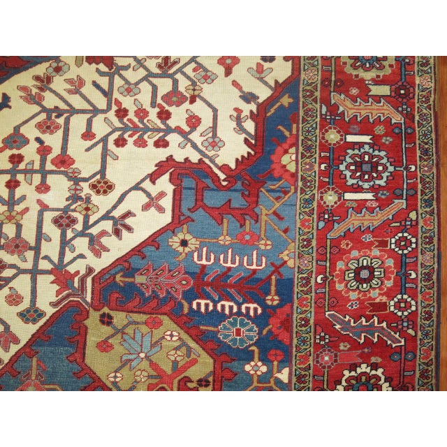 Persian 19th Century Antique Persian Serapi Rug For Sale - Image 3 of 6