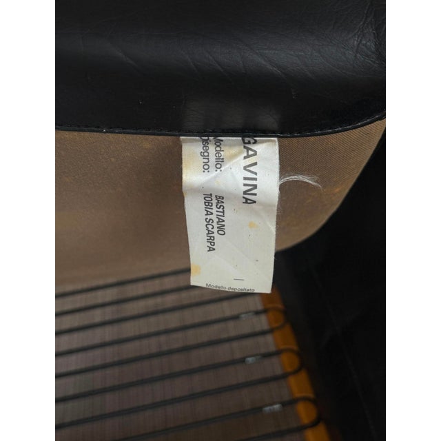 1960s Tobia Scarpa “Bastiano” Black Leather, Three-Seater Sofa, Gavina For Sale - Image 10 of 10