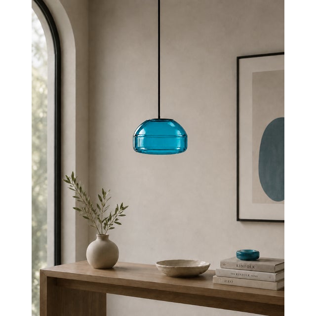 Contemporary Emerald Blown Glass Pendant Light by Artem Zakharchenko-Halytskyi For Sale - Image 3 of 5
