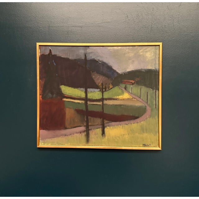 Anna‑Stina Lorentze Nilstoft, Landscape, 1950s, Oil on Canvas For Sale - Image 10 of 14
