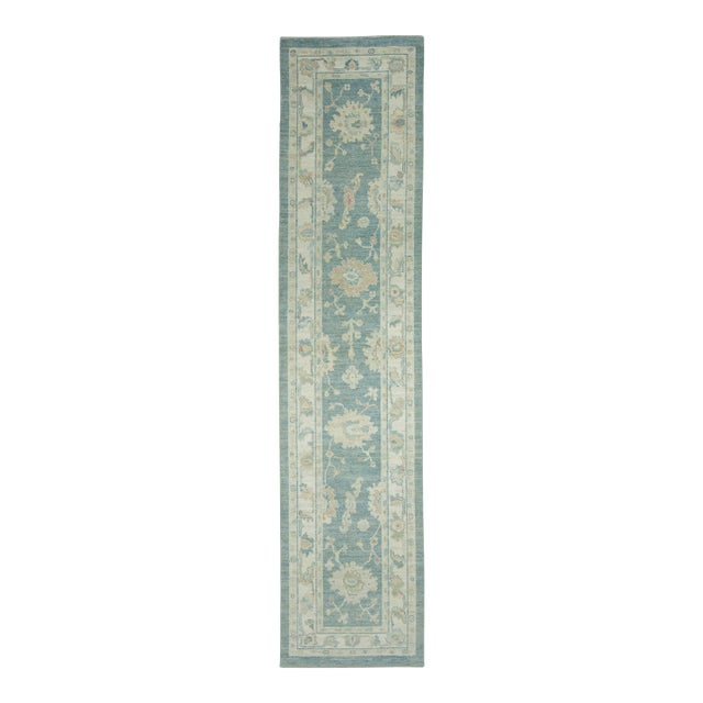 Turkish Oushak Runner Rug 2'10" x 12'5" #17283 For Sale