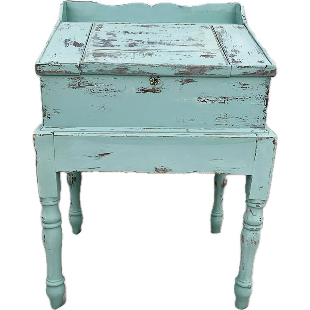 Blue 19th Century Swedish Style Shopkeeper's Slant Front Writing Desk For Sale - Image 8 of 10
