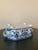 Antique Art Nouveau Blue and White Porcelain Planter Cachepot Jardiniere With English Design For Sale - Image 10 of 12