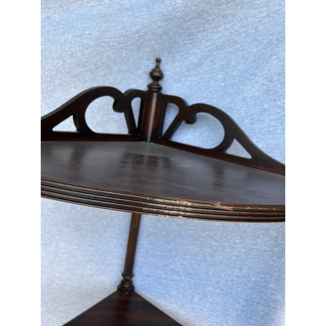 American 1970s Ethan Allen Tall Corner Etagere For Sale - Image 3 of 8