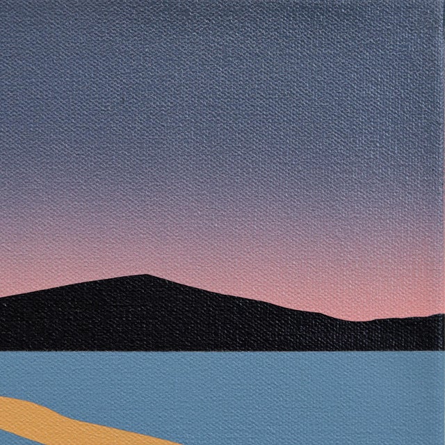 Figurative Lines of Light #2 (Dusk) - Moody Surrealist Acrylic Painting on Panel Original Artwork by Mike Gough For Sale - Image 3 of 9