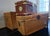 Set of vintage Chinoiserie-style handcrafted wicker and rattan storage trunks from Hong Kong. These mid-to-late 20th-...