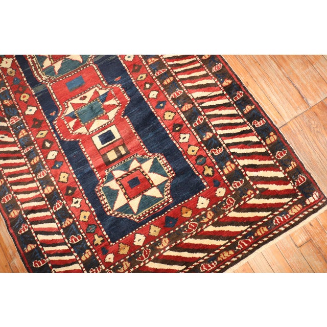 Antique Zabihi Collection Caucasian Baku Khila Rug - 3'6" x 4'9" For Sale - Image 4 of 9