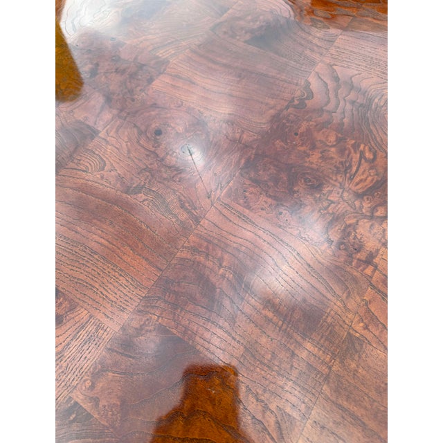 Hekman Burl Wood Gridded Game Table With Cup Holders For Sale - Image 9 of 11