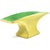 1960s Mid-Century Modern Chartreuse & Green Ceramic Footed Bowl With Gilt Trim For Sale - Image 5 of 7