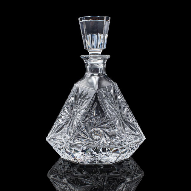 English Vintage Liqueur Decanter, English, Crystal Glass, Spirit Bottle, Barware, c.1970 For Sale - Image 3 of 12