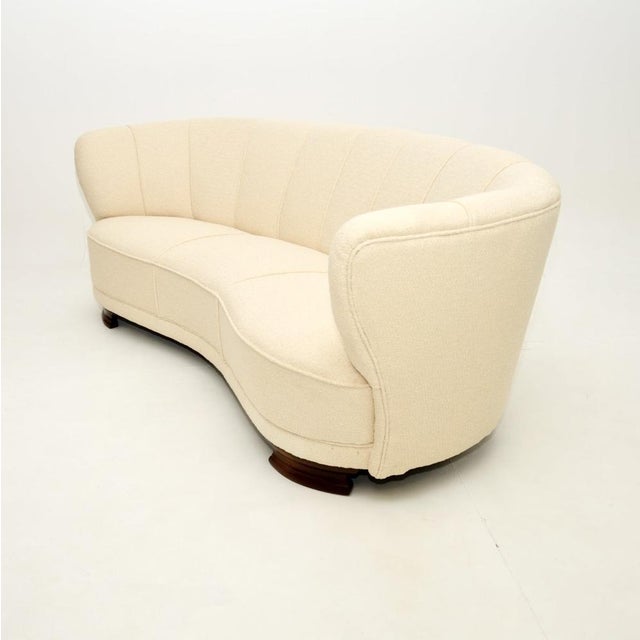 1940s Danish Curved Banana Cocktail Sofa, 1940s For Sale - Image 5 of 10