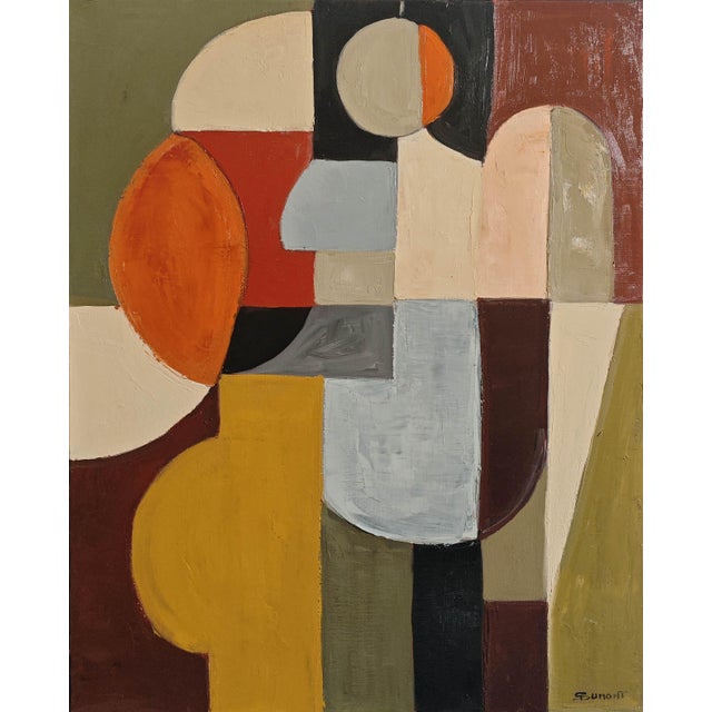 Contemporary Fragmented Presence- Modern Abstract Painting, Geometric, Framed by Sophie Dumont For Sale - Image 3 of 9