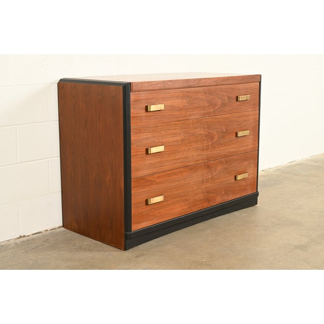 Mid-Century Modern Donald Deskey Style Art Deco Walnut Dresser or Chest of Drawers, Circa 1940s For Sale - Image 3 of 16