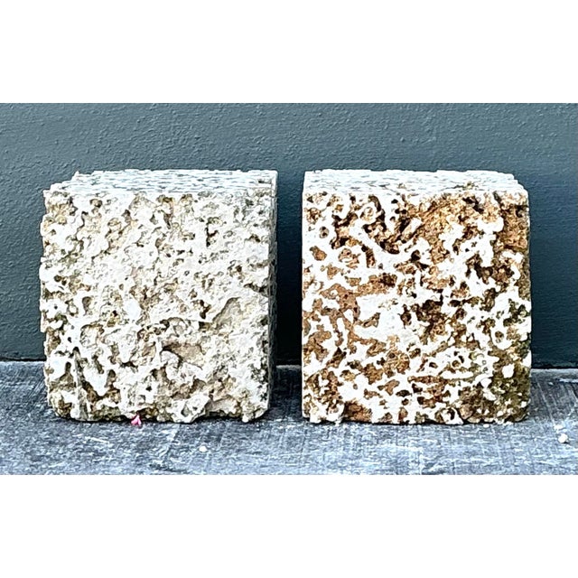 Stone Vintage Coquina Stone Blocks - A Pair For Sale - Image 7 of 12
