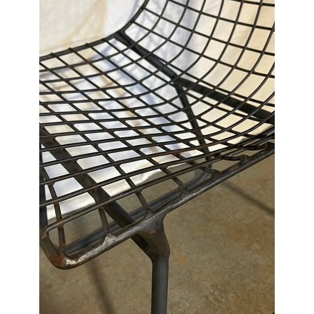 Knoll Style, Mid-Century Modern Metal Wire Chairs - Set of 6 Black For Sale - Image 13 of 14