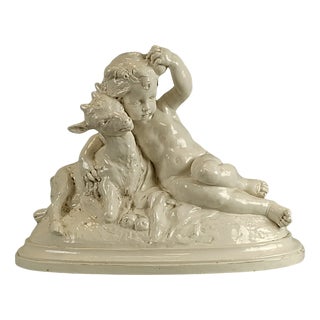 Antique Ceramic Sculpture by Badessi for Capodimonte, 19th Century For Sale